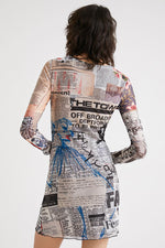 Desigual Tulle Newspaper Dress
