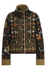 Ivko Roll Neck Jacket Floral Pattern