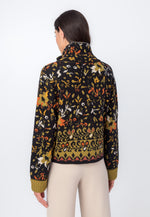 Ivko Roll Neck Jacket Floral Pattern