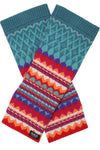 Ivko Wrist warmers, Geometric Pattern Blue Wash