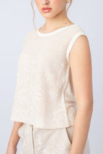 Ivko Brocade Pullover, Shadow Pattern, Sleeveless