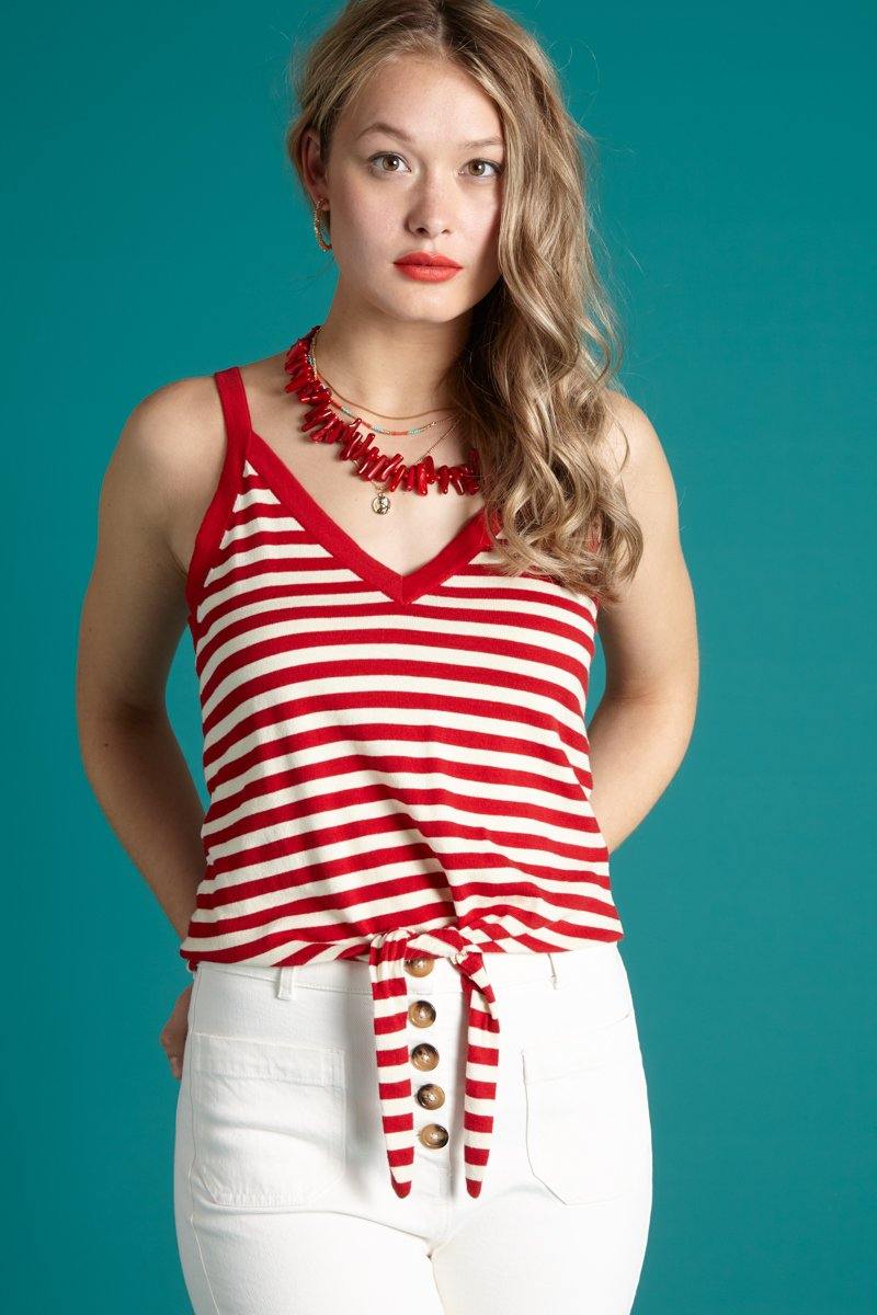 King Louie Isa Knot Cami Top Chilli Red - Three Bears  #threebearsperth
