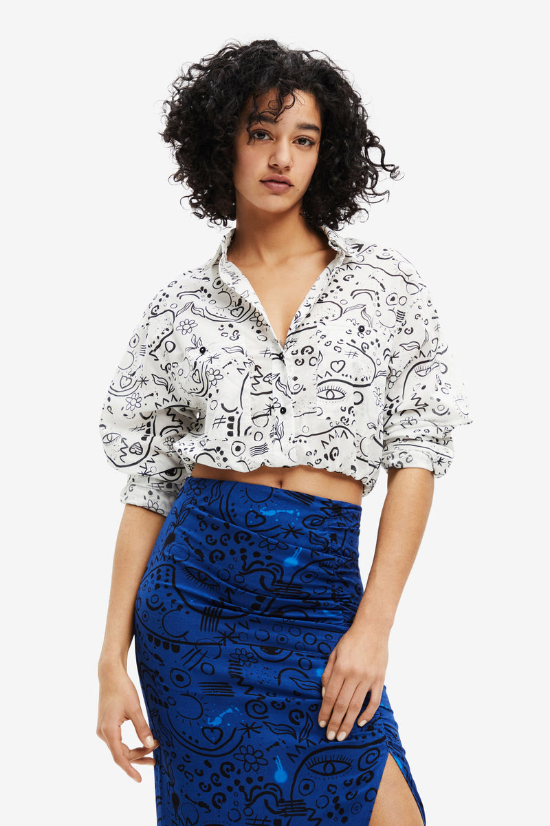 Desigual Hand Drawn Print Shirt