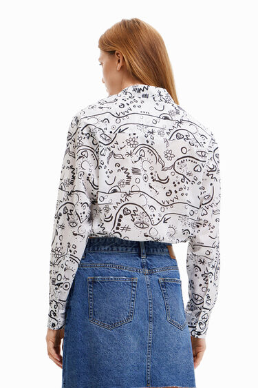 Desigual Hand Drawn Print Shirt