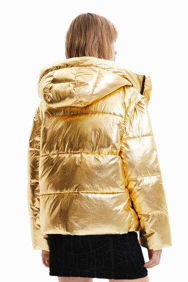 Desigual Detachable Sleeve Padded Jacket - Gold Wash