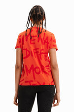 Desigual Manifesto T-Shirt Red