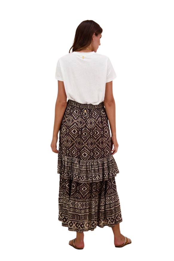 Ruby Yaya Aztec Skirt Brown Wash