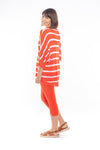 Cafe Latte Stripe Batwing Knit Top Orange Wash - Three Bears  #threebearsperth