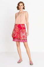 Ivko Jacquard Skirt, Paisley Pattern Red Wash - Three Bears  #threebearsperth