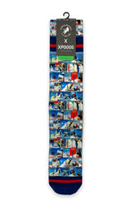 AFNF Socks with retro skier stamp print-Men