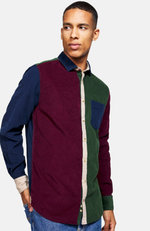 Colours & Sons Cord Shirt with Multicolour Blocks