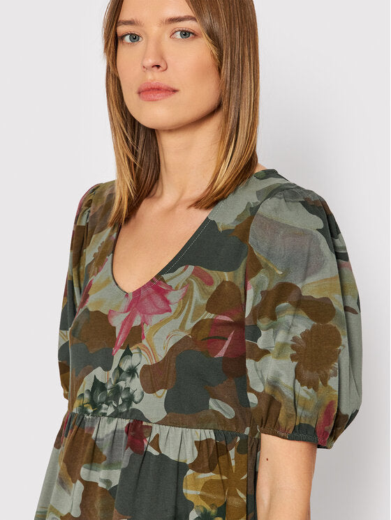 Desigual Camoflouge Loose Short Cotton Dress