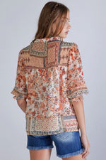 Miss Me Woven Floral Print Top