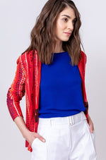 Ivko Jacket in African Pearls Red Wash